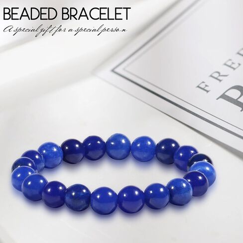 Natural Stretch Jade Bracelet for Women Men 10MM Bead 6.7 Inch to 7.5 inch Healing Crystal Energy Gemstone Bracelet for Women Men Gift (black) in Saudi Arabia