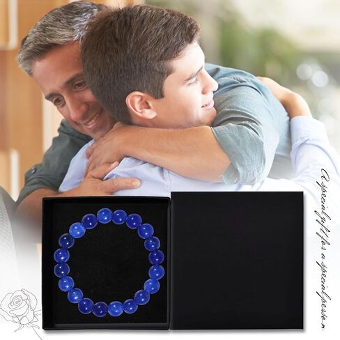 Natural Stretch Jade Bracelet for Women Men 10MM Bead 6.7 Inch to 7.5 inch Healing Crystal Energy Gemstone Bracelet for Women Men Gift (black) in Saudi Arabia