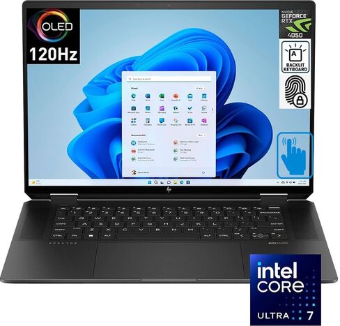 HP Spectre x360 2-in-1 Laptop 16.0" OLED 120 Hz Touch 2.8K (14th Gen Intel Ultra 7-155H, GeForce RTX 4050, 32GB LPDDR5X, 2TB PCIe SSD, Backlit KYB, FP Reader, 2 Thunderbolt 4, Win 11 Pro) W/DKZ hub in Saudi Arabia
