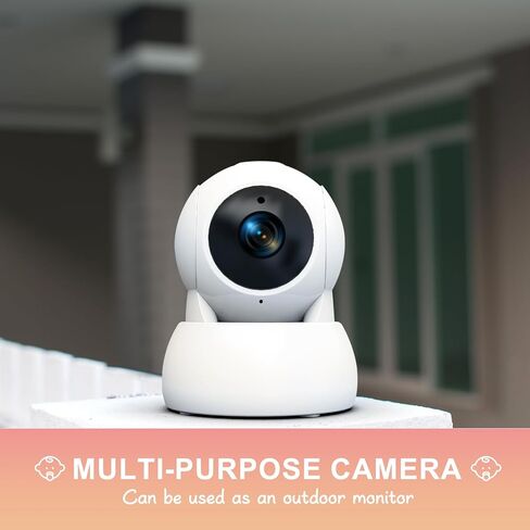 Baby Monitor with 2 Cameras and Audio，Video Baby Monitor with 5" Large Split-Screen and 5200mAh Battery, Remote Pan/Tilt/Zoom Camera, Two-Way Talk, Night Vision, Lullabies, No WiFi in Saudi Arabia