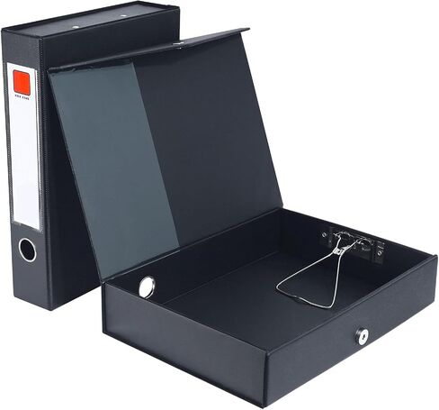 2 Pack File Boxes Archives Cases Storage,File Box With Magnetic Closure Lids,File Folder Organizer Document Storage Filing Box,Deep 68mm Black Archive in Saudi Arabia
