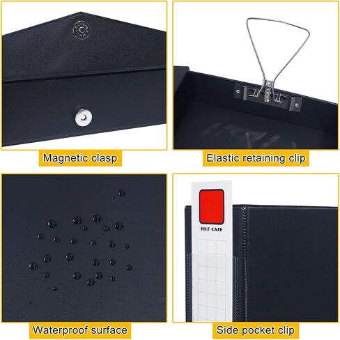 2 Pack File Boxes Archives Cases Storage,File Box With Magnetic Closure Lids,File Folder Organizer Document Storage Filing Box,Deep 68mm Black Archive in Saudi Arabia