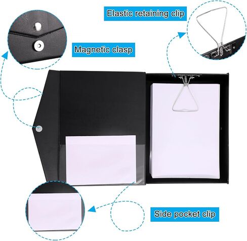 2 Pack File Boxes Archives Cases Storage,File Box With Magnetic Closure Lids,File Folder Organizer Document Storage Filing Box,Deep 68mm Black Archive in Saudi Arabia