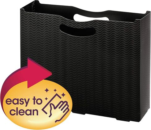 Smead Poly File Box, 3" Expansion, Die-Cut Handles, Letter Size, Black Wave Pattern (71631) in Saudi Arabia