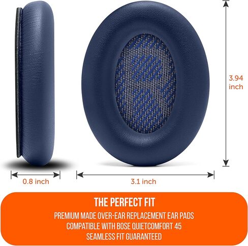 وسائد أذن بديلة سميكة للغاية من WC Wicked لسماعات Bose QC45 (QuietComfort 45) | (منتصف الليل الأزرق) in Kuwait