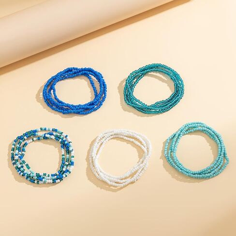 Waist Beads for Women African Waist Beads Chain Layered Belly Body Chain Colorful Beach Waist Jewelry 5 Pack Waist Jewelry Body Accessories for Women in Saudi Arabia