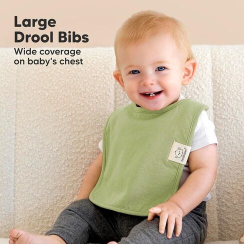 KeaBabies 8-Pack Baby Bandana Drool Bibs and 8-Pack Organic Baby Bibs for Boy, Girl - Organic, Stylish Unisex Bandana Bibs - Drool Bibs for Baby Girl, Boy, Toddler, Infant Bibs, Cotton Bibs in Saudi Arabia