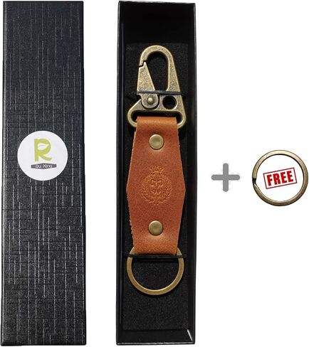 Genuine Leather Keychain Handmade Full Grain Leather Key Chain Tactical Leather Key Fob Keyrings for Men and Women in Saudi Arabia