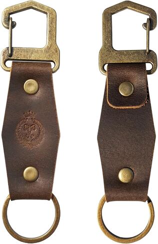Genuine Leather Keychain Handmade Full Grain Leather Key Chain Tactical Leather Key Fob Keyrings for Men and Women in Saudi Arabia