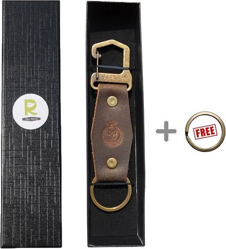 Genuine Leather Keychain Handmade Full Grain Leather Key Chain Tactical Leather Key Fob Keyrings for Men and Women in Saudi Arabia