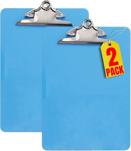 1InTheOffice Blue Plastic Clipboard 9x12 Spring Clip, 2 Pack in Saudi Arabia