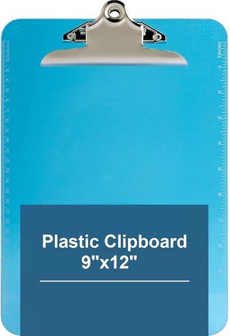 1InTheOffice Blue Plastic Clipboard 9x12 Spring Clip, 2 Pack in Saudi Arabia