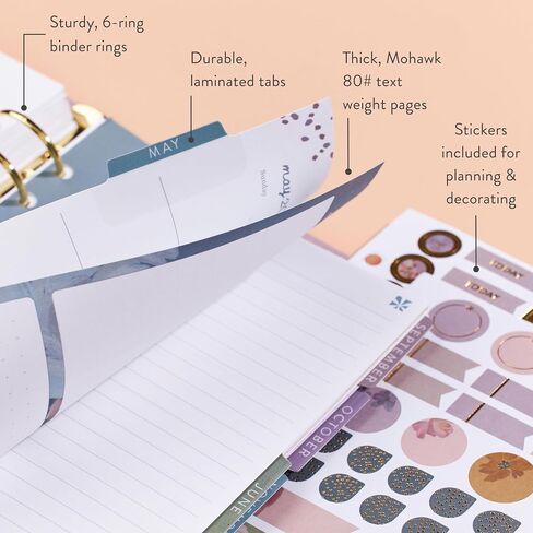 Erin Condren A5 Weekly LifePlanner Ring Agenda (July 2024 - December 2025) - Peacock Agenda, compact Vertical Layout, Bold Blooms Theme in Saudi Arabia