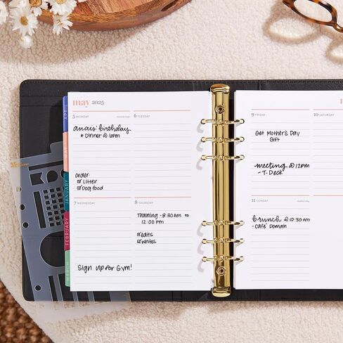 Erin Condren A5 Weekly LifePlanner Ring Agenda (July 2024 - December 2025) - Peacock Agenda, compact Vertical Layout, Bold Blooms Theme in Saudi Arabia