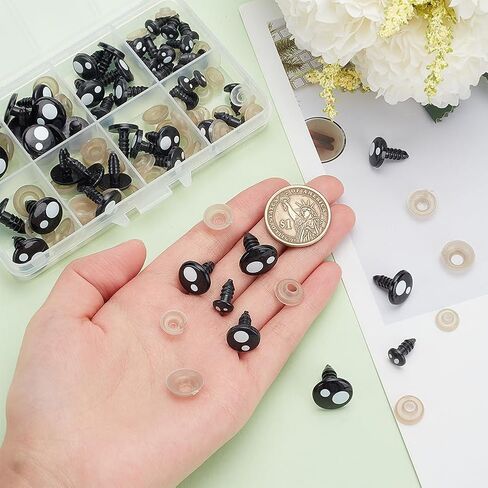 PH PandaHall 54 مجموعات عيون السلامة لعيون الكروشيه الحرفية أميجورومي عيون السلامة عيون Kawaii مع غسالات DIY الحيوانات المحشوة الدمى الدب الحرف أميجورومي صنع 8/12/14/16 مم in Saudi Arabia