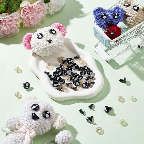 PH PandaHall 54 مجموعات عيون السلامة لعيون الكروشيه الحرفية أميجورومي عيون السلامة عيون Kawaii مع غسالات DIY الحيوانات المحشوة الدمى الدب الحرف أميجورومي صنع 8/12/14/16 مم in Saudi Arabia