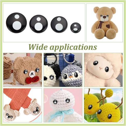 PH PandaHall 54 مجموعات عيون السلامة لعيون الكروشيه الحرفية أميجورومي عيون السلامة عيون Kawaii مع غسالات DIY الحيوانات المحشوة الدمى الدب الحرف أميجورومي صنع 8/12/14/16 مم in Saudi Arabia