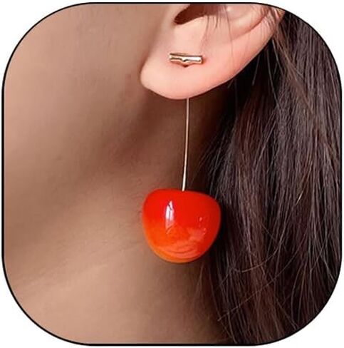 أقراط الكرز للنساء لطيف ثلاثية الأبعاد الكرز الأحمر المتدلي قطرة الصيف القرط مضحك الفاكهة الحلوة أقراط مجوهرات فساتين الصيف هدية للمراهقات الفتيات (الوردي) in Kuwait