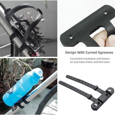 Bike Bottle Cage Mount Water Bottle Mounting Base,Soft Silicone Adjustable Cage Mount,Water Bottle Cage Mount Bracket for MTB Road Mountain Bicycle,Black in Saudi Arabia