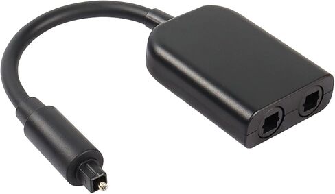 GELRHONR Toslink محول مقسم الصوت البصري الرقمي 1 في 2 خارج، 2 بوصة 1 خارج كابل صوت من الألياف الضوئية لأجهزة الكمبيوتر CD/DVD PS3 Xbox X-Box360 - 20 سم (أسود) in Saudi Arabia