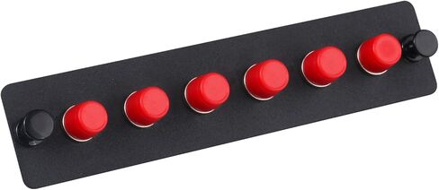 12 Simplex ST Fiber Patch Panel with Simplex Singlemode Black ST Adapters, 12 Fiber Ports in Kuwait