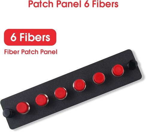 12 Simplex ST Fiber Patch Panel with Simplex Singlemode Black ST Adapters, 12 Fiber Ports in Kuwait