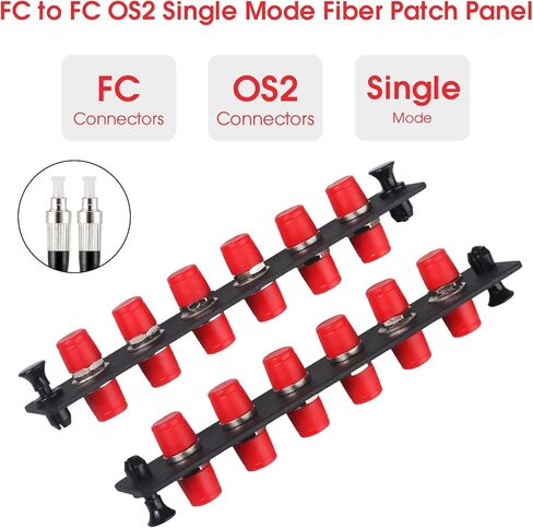 12 Simplex ST Fiber Patch Panel with Simplex Singlemode Black ST Adapters, 12 Fiber Ports in Kuwait