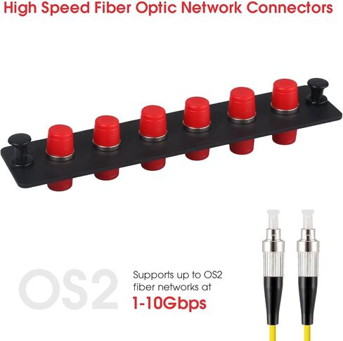12 Simplex ST Fiber Patch Panel with Simplex Singlemode Black ST Adapters, 12 Fiber Ports in Kuwait