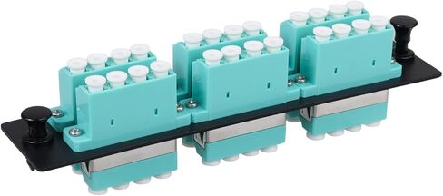 12 Simplex ST Fiber Patch Panel with Simplex Singlemode Black ST Adapters, 12 Fiber Ports in Kuwait