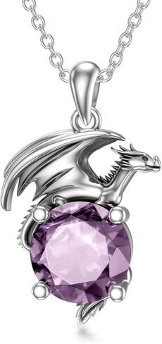 Dragon Necklace for Women/Men Sterling Silver Necklace with Birthstone Gift for Women/Men in Kuwait