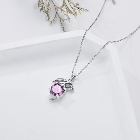 Dragon Necklace for Women/Men Sterling Silver Necklace with Birthstone Gift for Women/Men in Kuwait