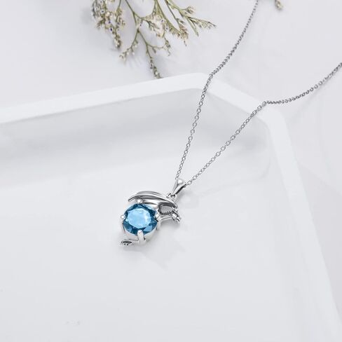 Dragon Necklace for Women/Men Sterling Silver Necklace with Birthstone Gift for Women/Men in Kuwait