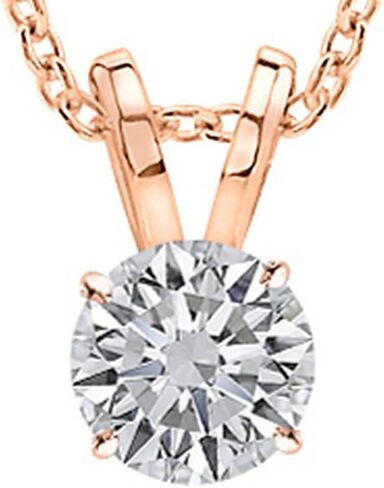 0.5 Carat 14K White Gold Round Diamond 4 Prong Solitaire Pendant Necklace K Color I2 Clarity w/ 18" Silver Chain in Saudi Arabia