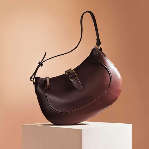 Vintage Vegan Leather Crescent Hobo Bag For Women Lunar Shoulder Purse Crossbody Satchel Under Arm Classic Lady Handbag in Saudi Arabia