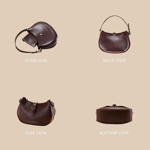 Vintage Vegan Leather Crescent Hobo Bag For Women Lunar Shoulder Purse Crossbody Satchel Under Arm Classic Lady Handbag in Saudi Arabia