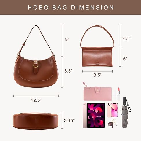 Vintage Vegan Leather Crescent Hobo Bag For Women Lunar Shoulder Purse Crossbody Satchel Under Arm Classic Lady Handbag in Saudi Arabia