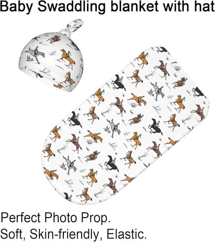 Swaddling Blanket for Baby, Sleeping Sacks, Unisex Baby Stuff with Hat, Horse in Kuwait