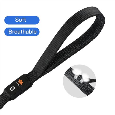 Lightup Dog Leash Fluffy Tails LED 3 Flashing Modes Waterproof USB Rechargeable Standard Dog leashes Flexi LED Lighting System Light up in The Dark Leash All Medium and Large Breeds Walking Leash in Saudi Arabia