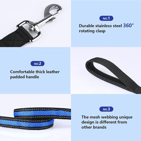Lightup Dog Leash Fluffy Tails LED 3 Flashing Modes Waterproof USB Rechargeable Standard Dog leashes Flexi LED Lighting System Light up in The Dark Leash All Medium and Large Breeds Walking Leash in Saudi Arabia