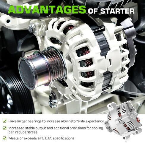 Alternator 7.3L Diesel Compatible with 1995-1998 Ford F-250 1995-1997 F-350 1999-2003 E-350 Super Duty 1995-1998 E-350 Econoline 2003 E-350 Club Wagon F5UU-10300-BA F6UU-10300-EA 40014013 AFD0070 in Saudi Arabia