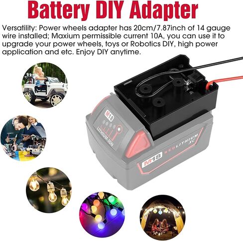 300W Portable Power Supply Inverter for Milwaukee M18 18V Battery, DC 20V to AC 110V Power Station with AC Output, Dual USB Charger, Type-C Port, DC Output 12V/5A, LED Light for Camping in Saudi Arabia