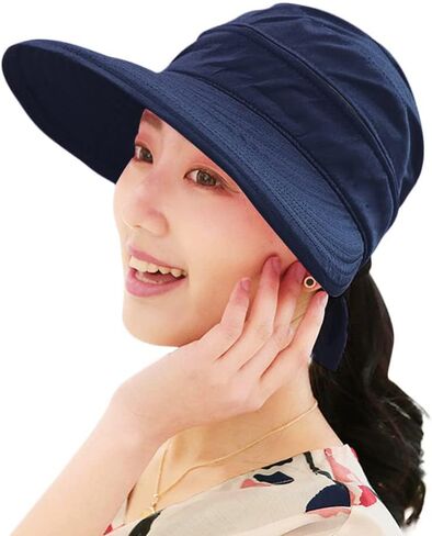 Summer Foldable Zipper Removable Sun Hat UPF50+ Beach Bucket UV Protection Cap in Saudi Arabia