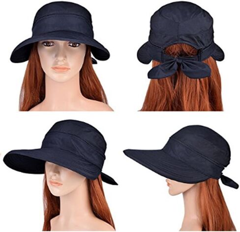 Summer Foldable Zipper Removable Sun Hat UPF50+ Beach Bucket UV Protection Cap in Saudi Arabia