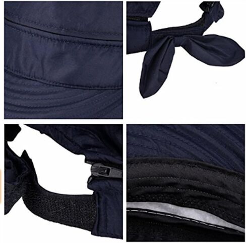 Summer Foldable Zipper Removable Sun Hat UPF50+ Beach Bucket UV Protection Cap in Saudi Arabia