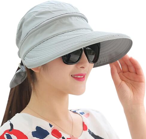 Summer Foldable Zipper Removable Sun Hat UPF50+ Beach Bucket UV Protection Cap in Saudi Arabia