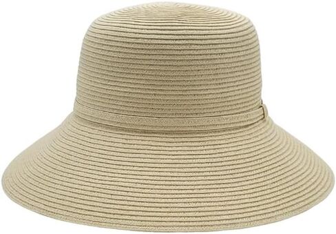 قبعة كاميليا كلوش للسيدات مع زخرفة من القش المتطابقة، طبيعية، مقاس واحد in Kuwait
