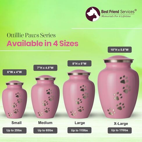 جرة الحيوانات الأليفة - الجرار التذكارية لحرق الحيوانات الأليفة من Ottillie Paws Legacy للكلاب والقطط والرماد المنحوت يدويًا من الألومنيوم جرة تذكار (ياقوت أزرق، أقدام عمودية بيوتر، صغيرة) in Kuwait
