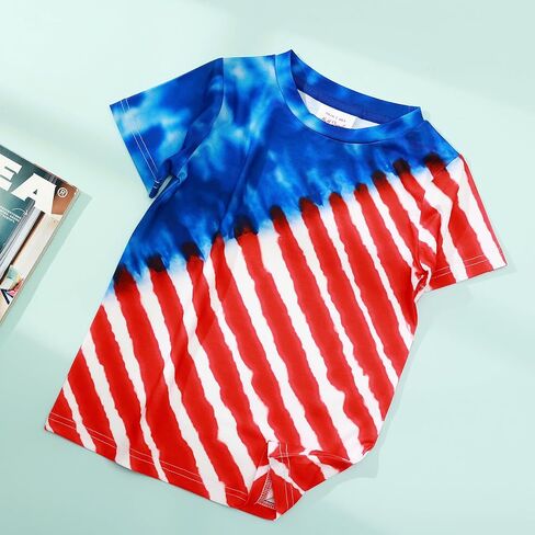 HH Family Boys 4th of July Shirt Kids Patriotic Dinosaur American Flag USA Shirts Tshirts Clothing in Kuwait