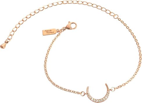 Altitude Boutique Cubic Zirconia Moon Bracelet Crescent Moon Bracelet Horn Bracelet for Women Half Moon Necklace Bracelet Silver Gold Rose Gold in Saudi Arabia