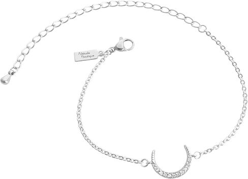 Altitude Boutique Cubic Zirconia Moon Bracelet Crescent Moon Bracelet Horn Bracelet for Women Half Moon Necklace Bracelet Silver Gold Rose Gold in Saudi Arabia